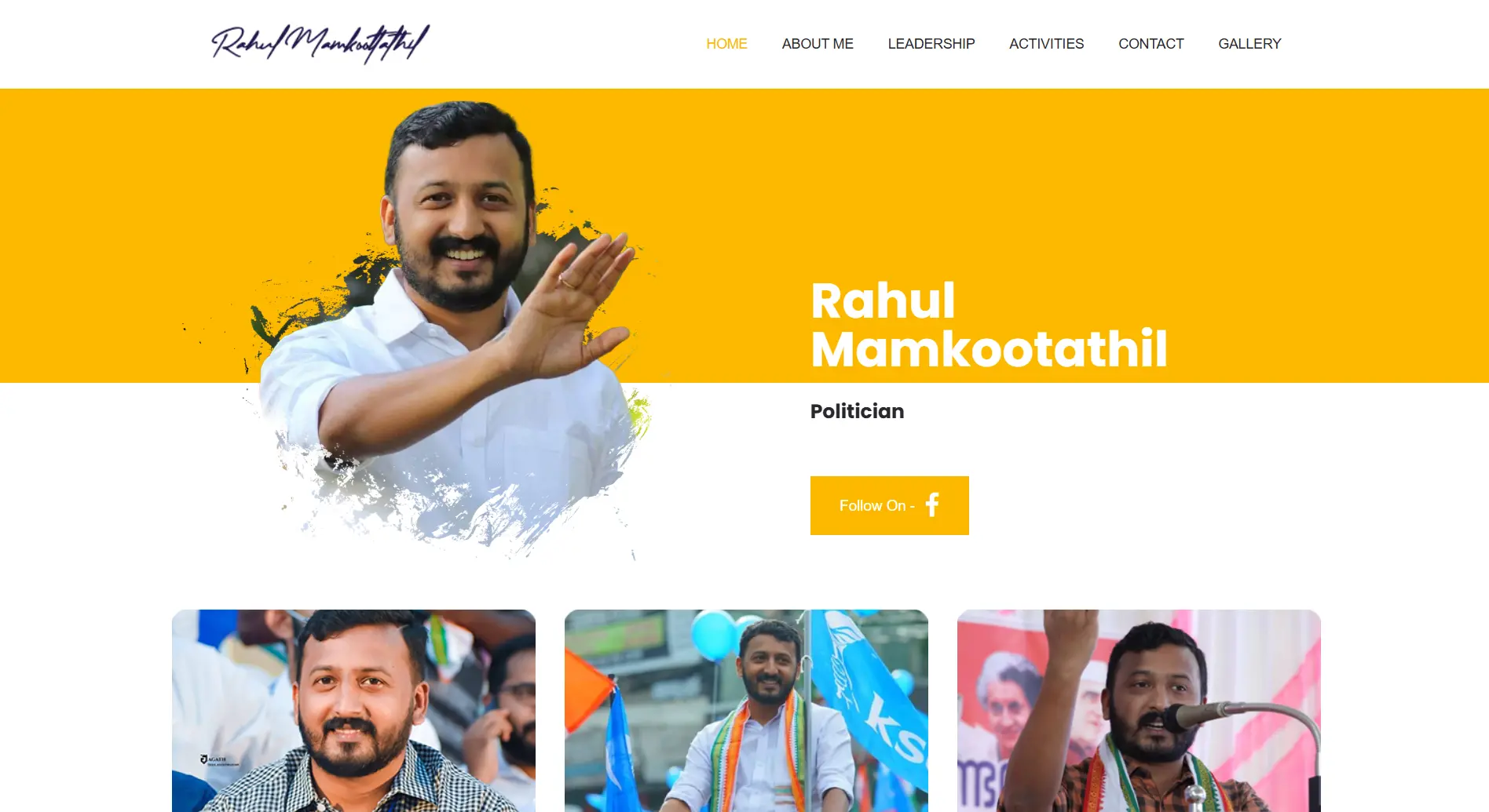 Rahul Mamkootathil Website Screenshot